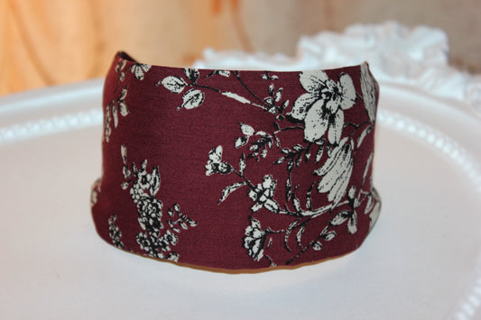 Cotton print woman headband Brown retro fabric hairband