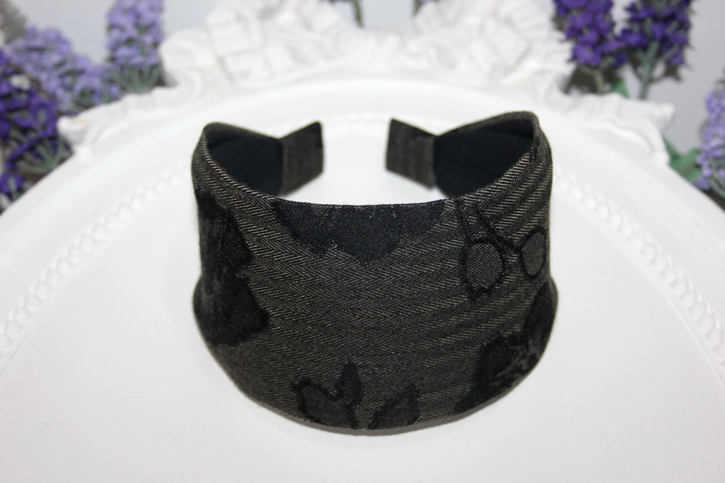 Herringbone headband for women, Tweed hairband