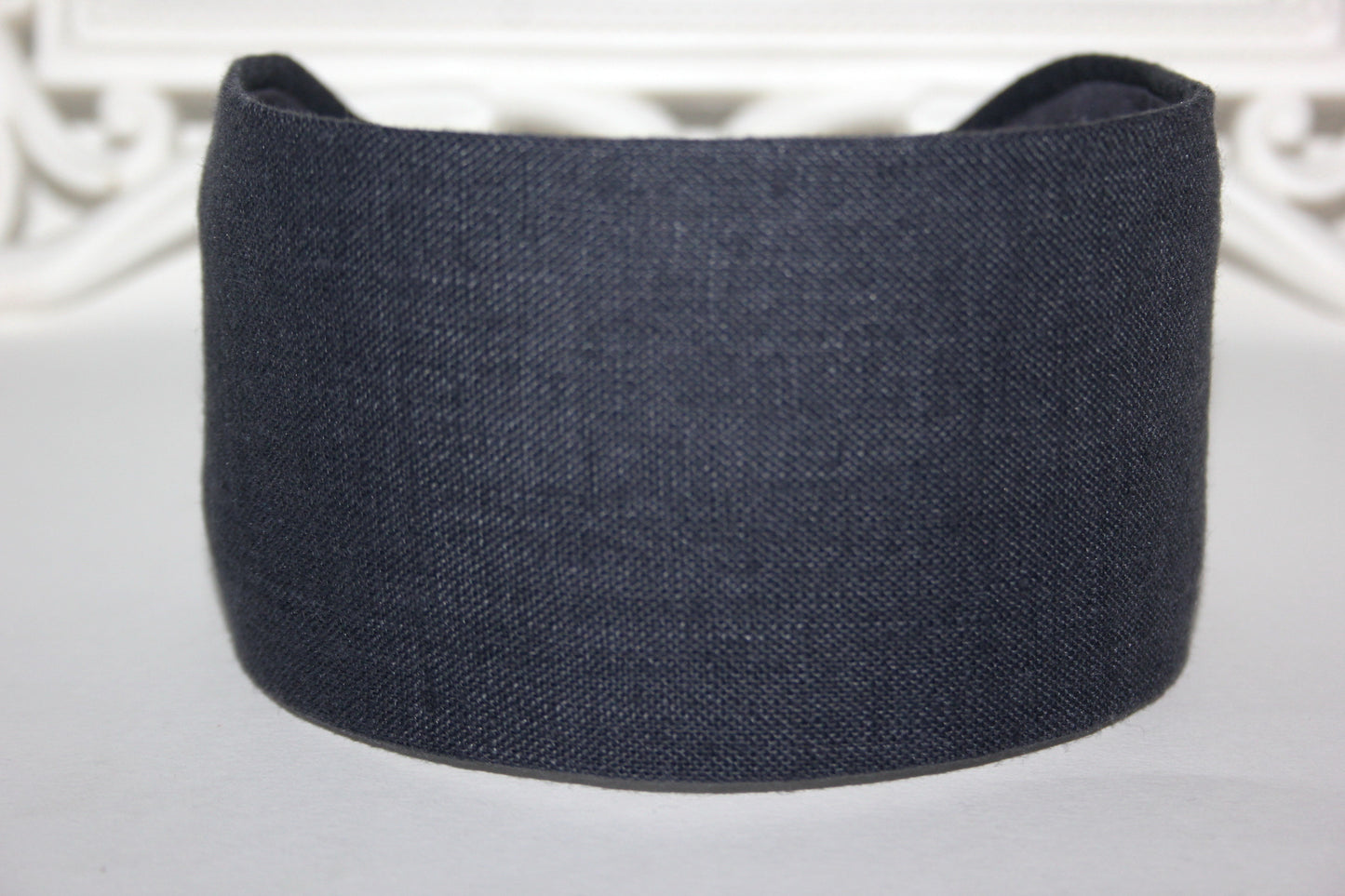 Linen headband women Dark Gray hairband scarf