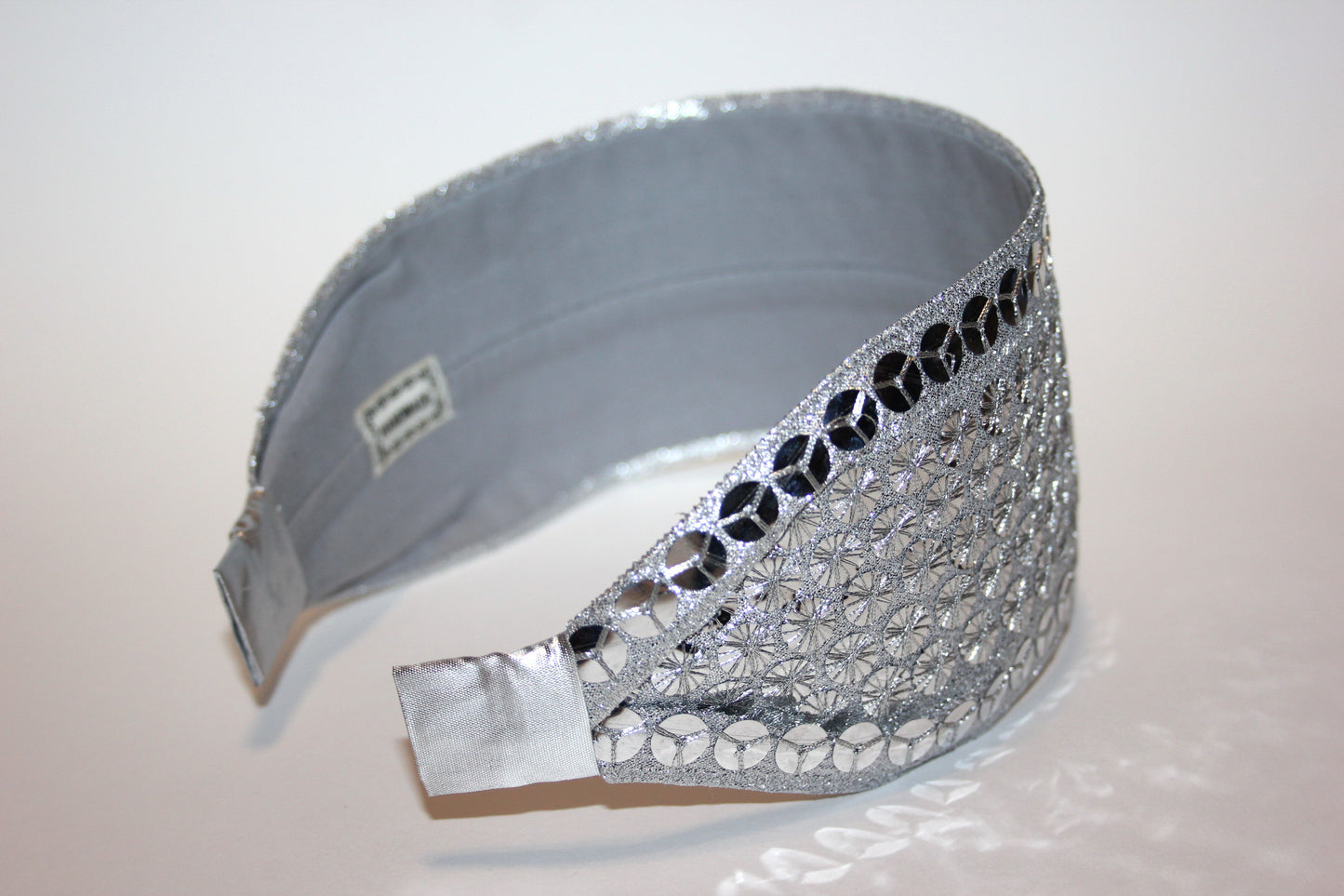 Silver wide headband 3"inch Sparkle sequin head scarf