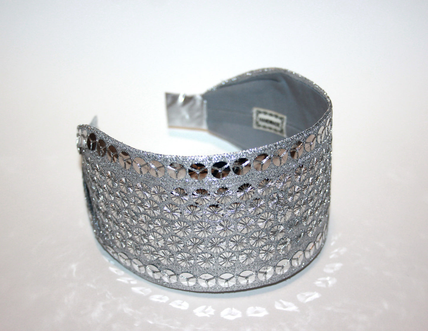Silver wide headband 3"inch Sparkle sequin head scarf