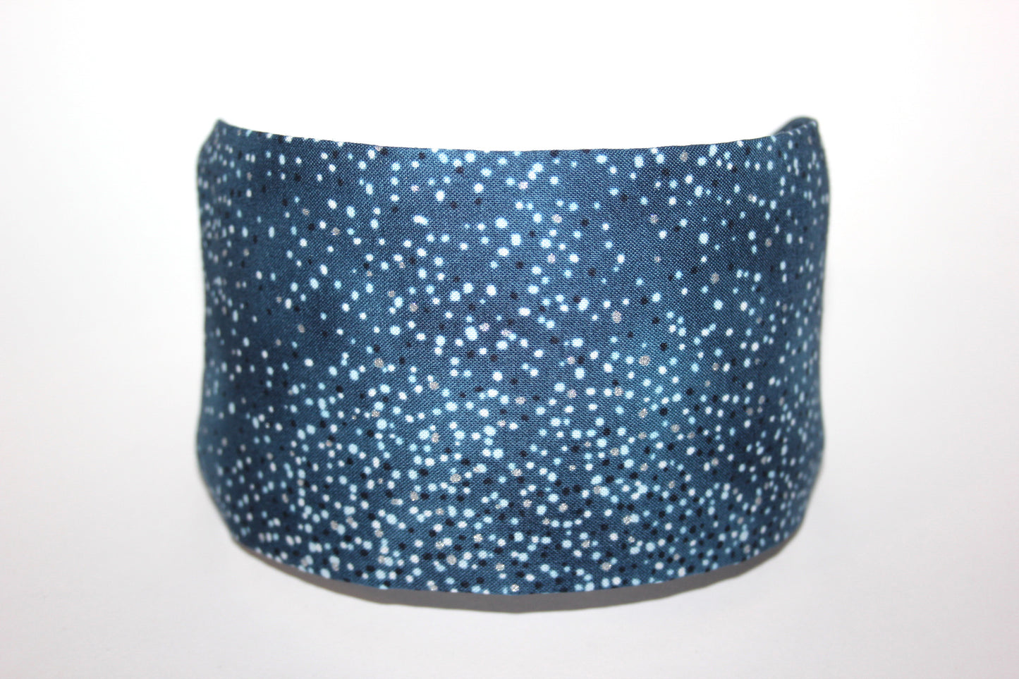 Blue fabric headband polka dot cotton hairband