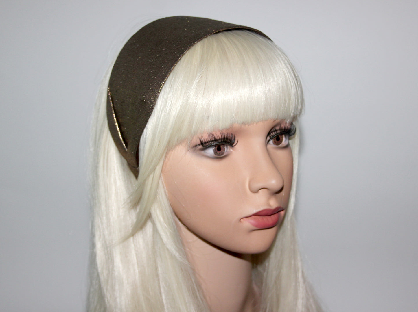 Linen headband women Stardust Gold & Brown hairband scarf