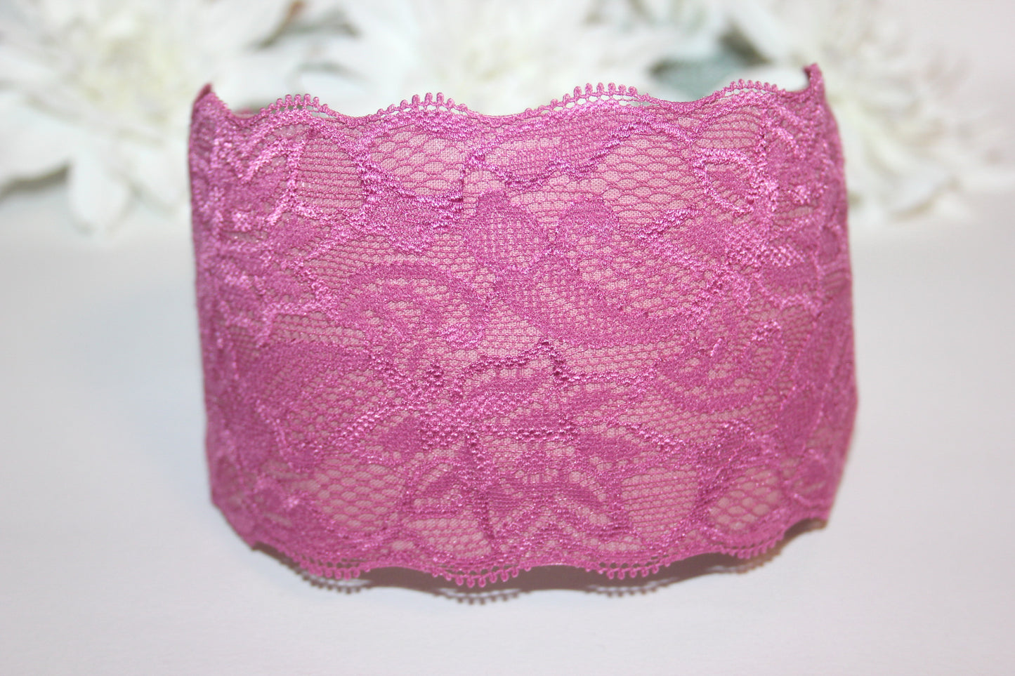 Blush Pink lace headband 3.15" inch Structured hairband scarf for women