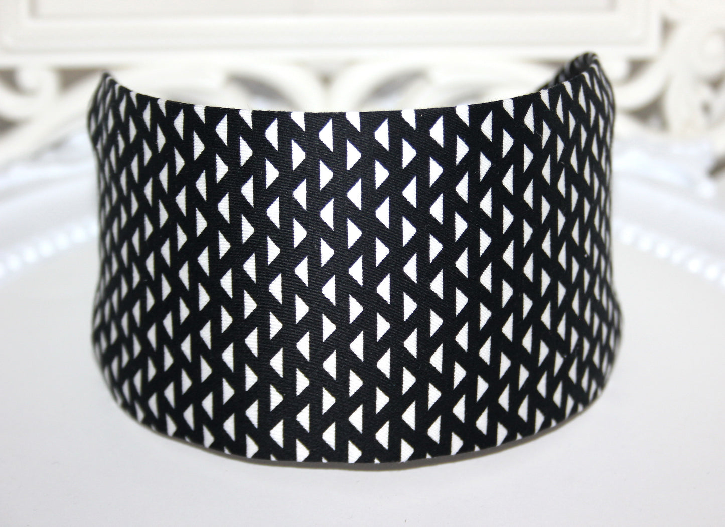 Black & White geometric print headband