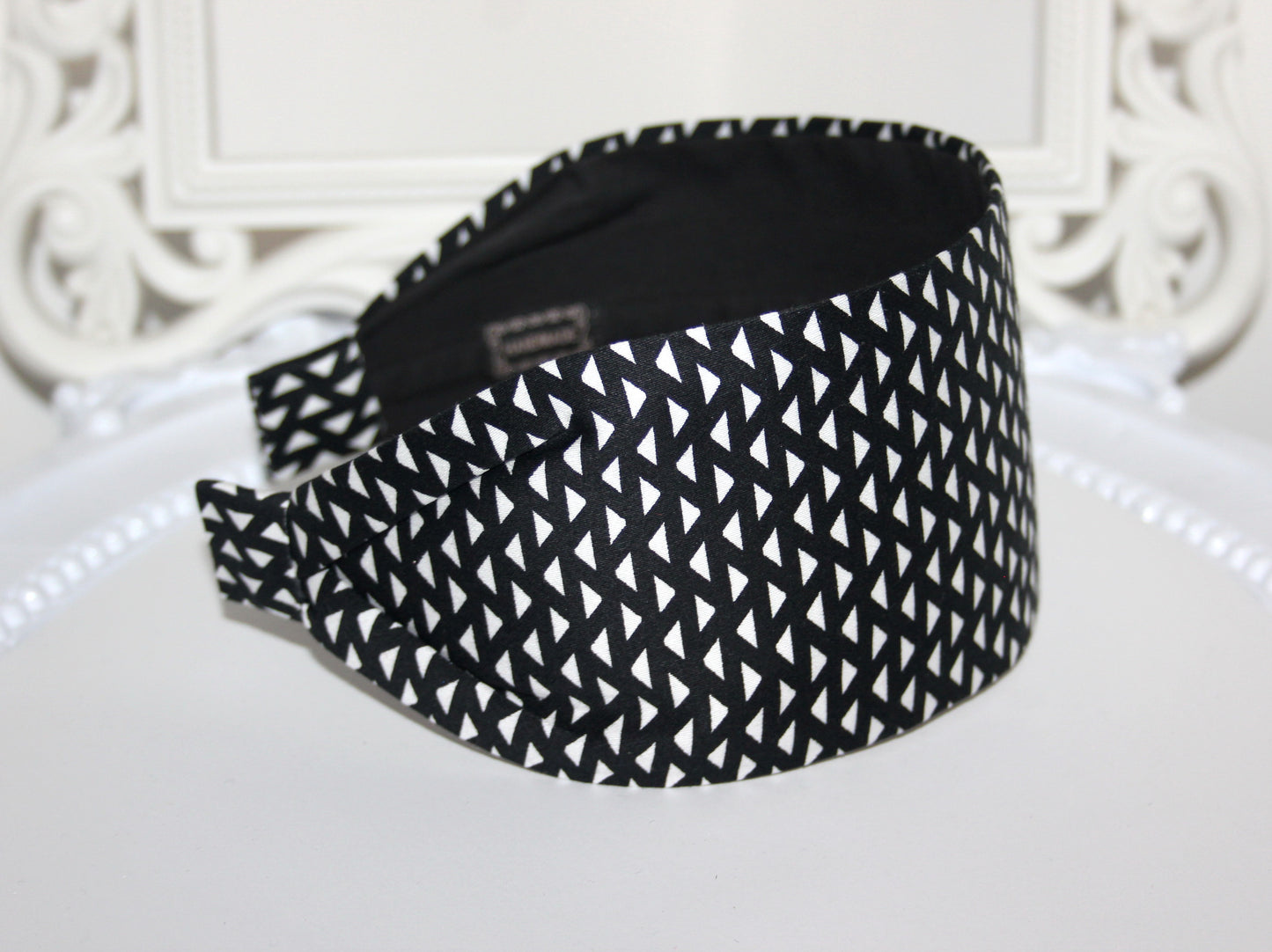 Black & White geometric print headband