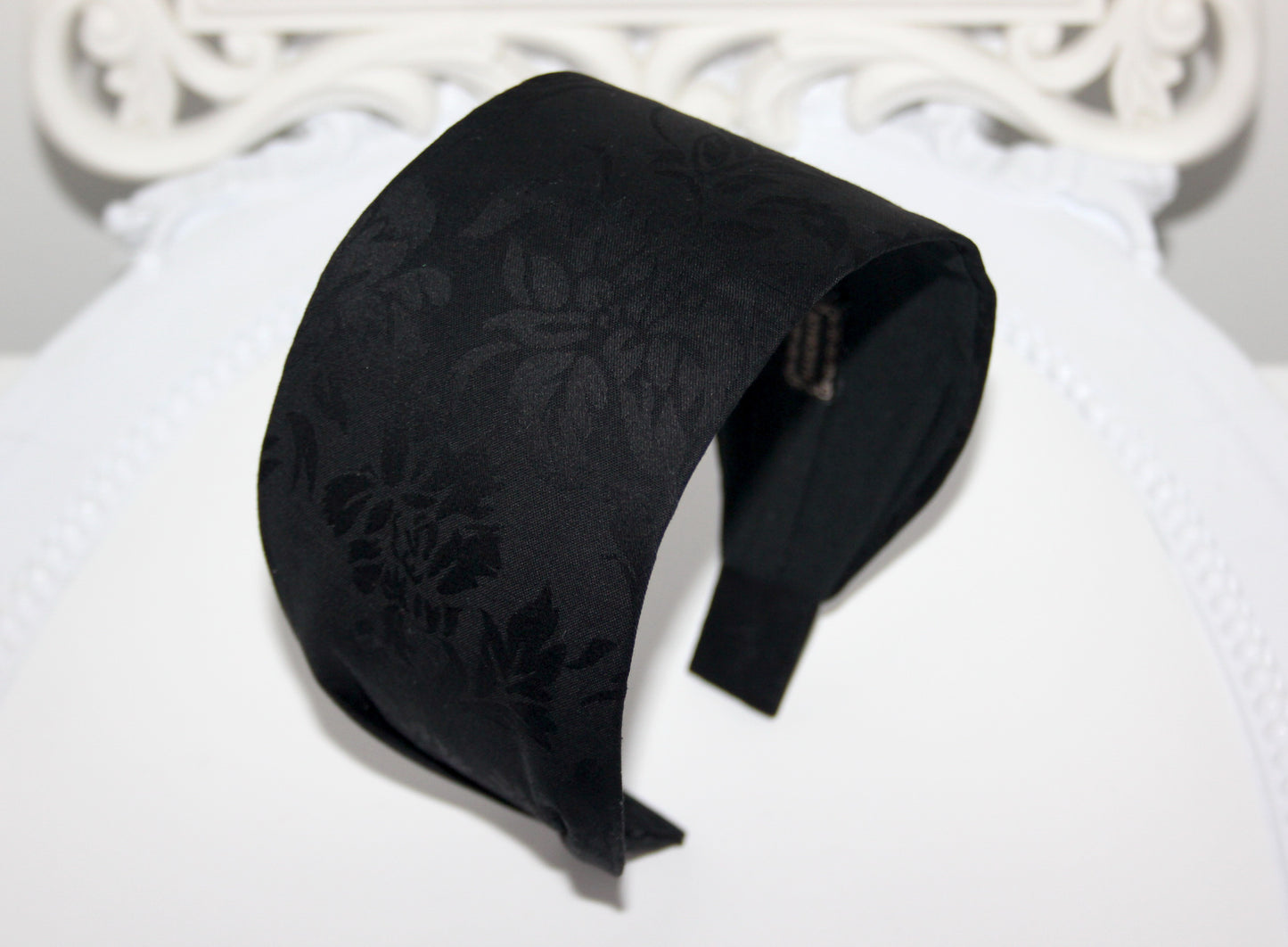 Jacquard flat headband Black cotton head scarf