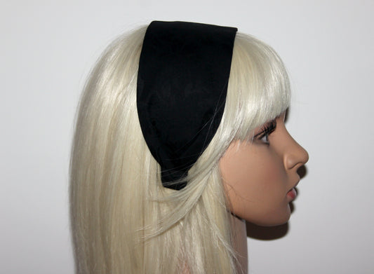 Jacquard flat headband Black cotton head scarf