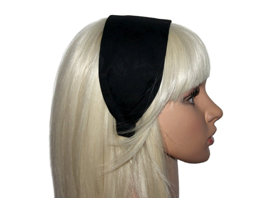 Jacquard flat headband Black cotton head scarf