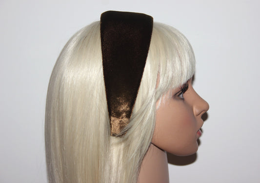 Coffee Brown micro silk velvet headband for women