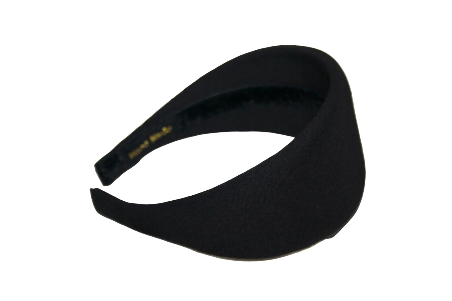 Wide Padded headband Intensive Black hairband scarf, Viscose puffy headband, plastic free