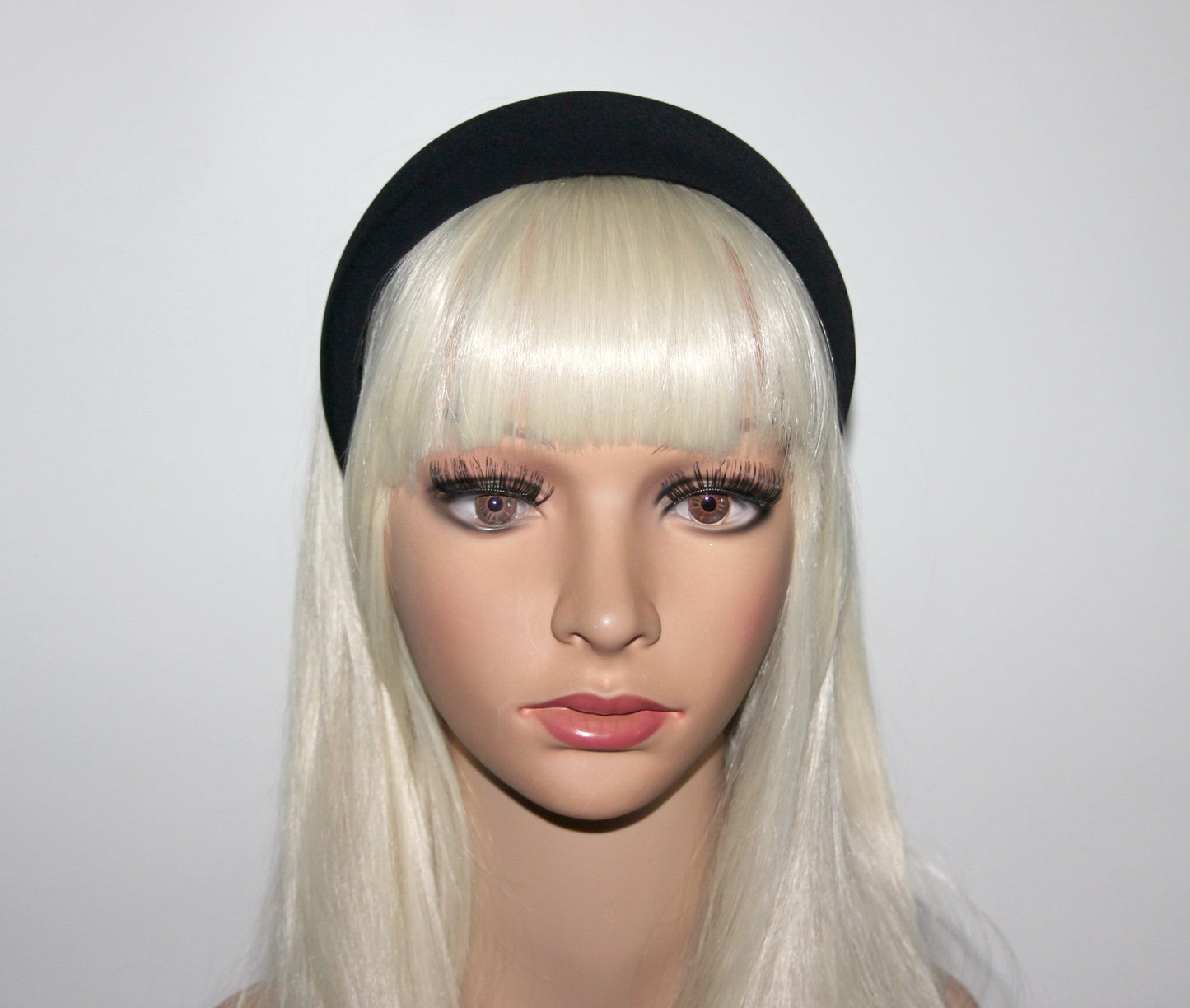 Padded headband scarf, Black viscose hairband, Thick puffy headband, plastic free