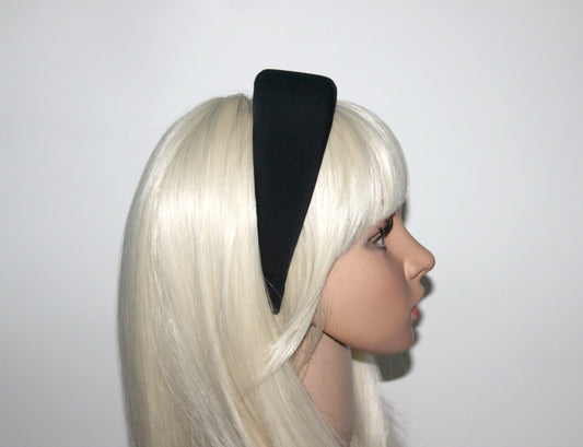 Padded headband scarf, Black viscose hairband, Thick puffy headband, plastic free