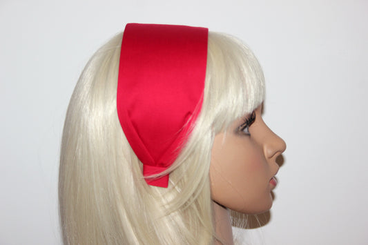 Red headband Wide satin touch cotton head cover Fashion women head scarf