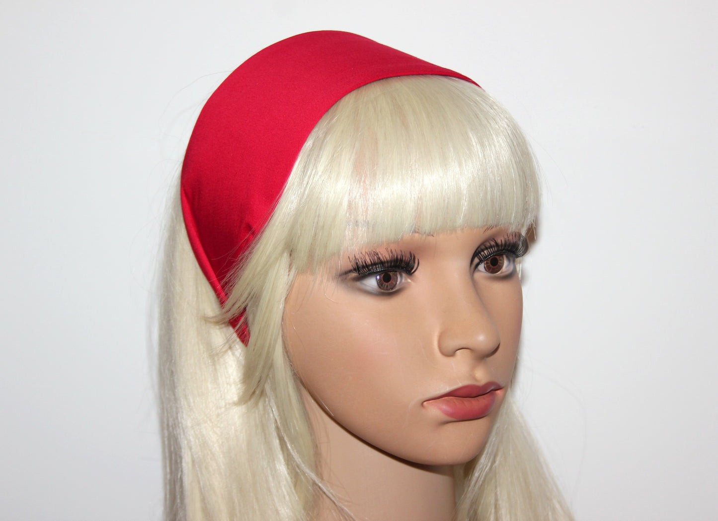 Red headband Wide satin touch cotton head cover Fashion women head scarf