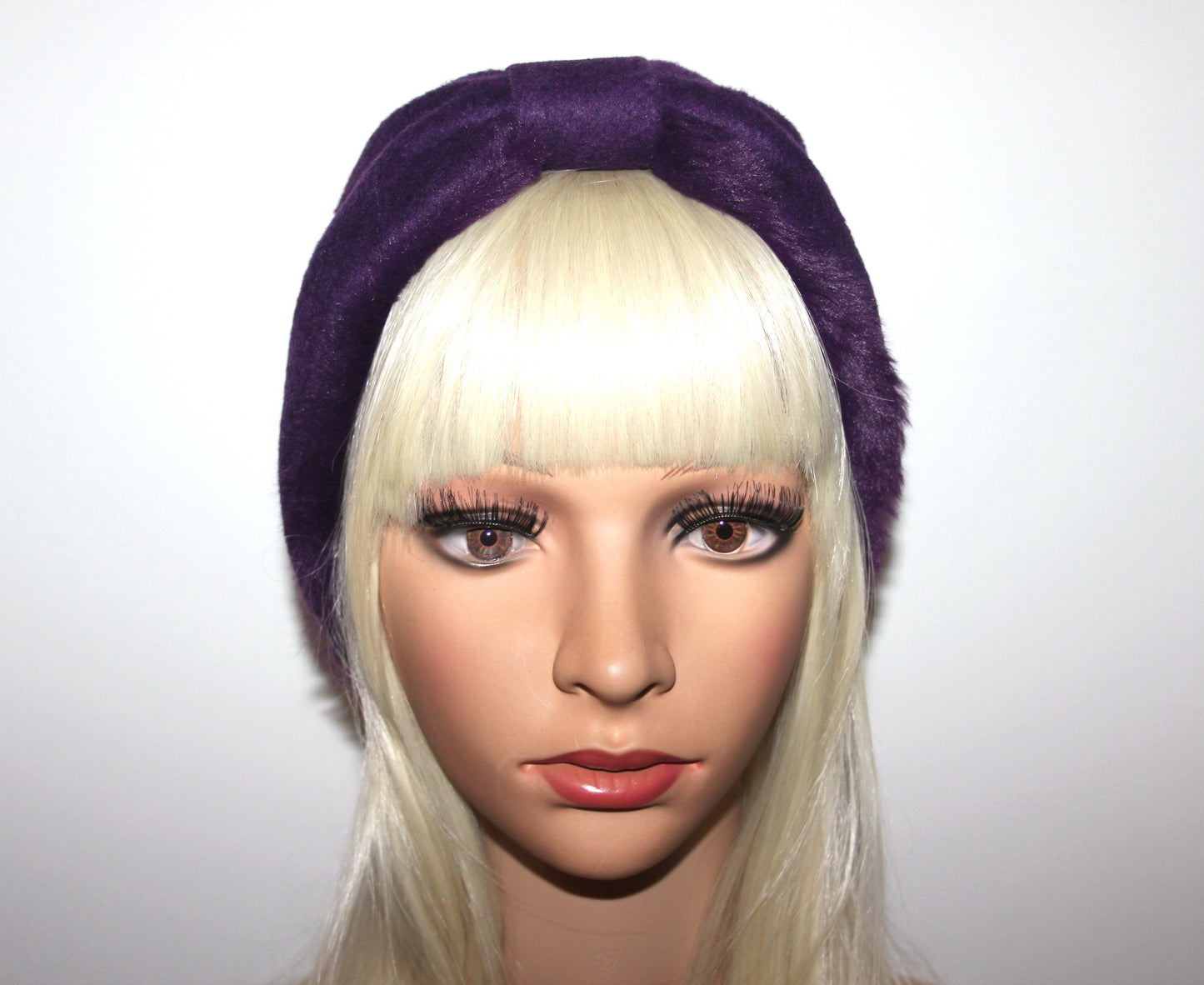 Dark Purple women earmuffs Faux fur skiing headphones Winter head accessories