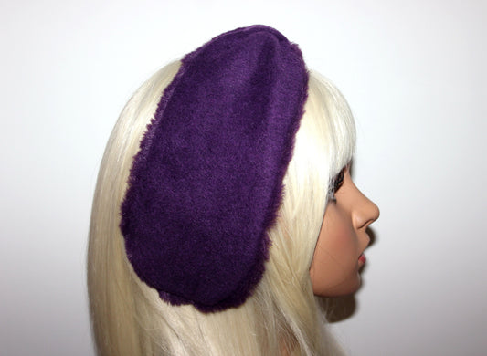 Dark Purple women earmuffs Faux fur skiing headphones Winter head accessories