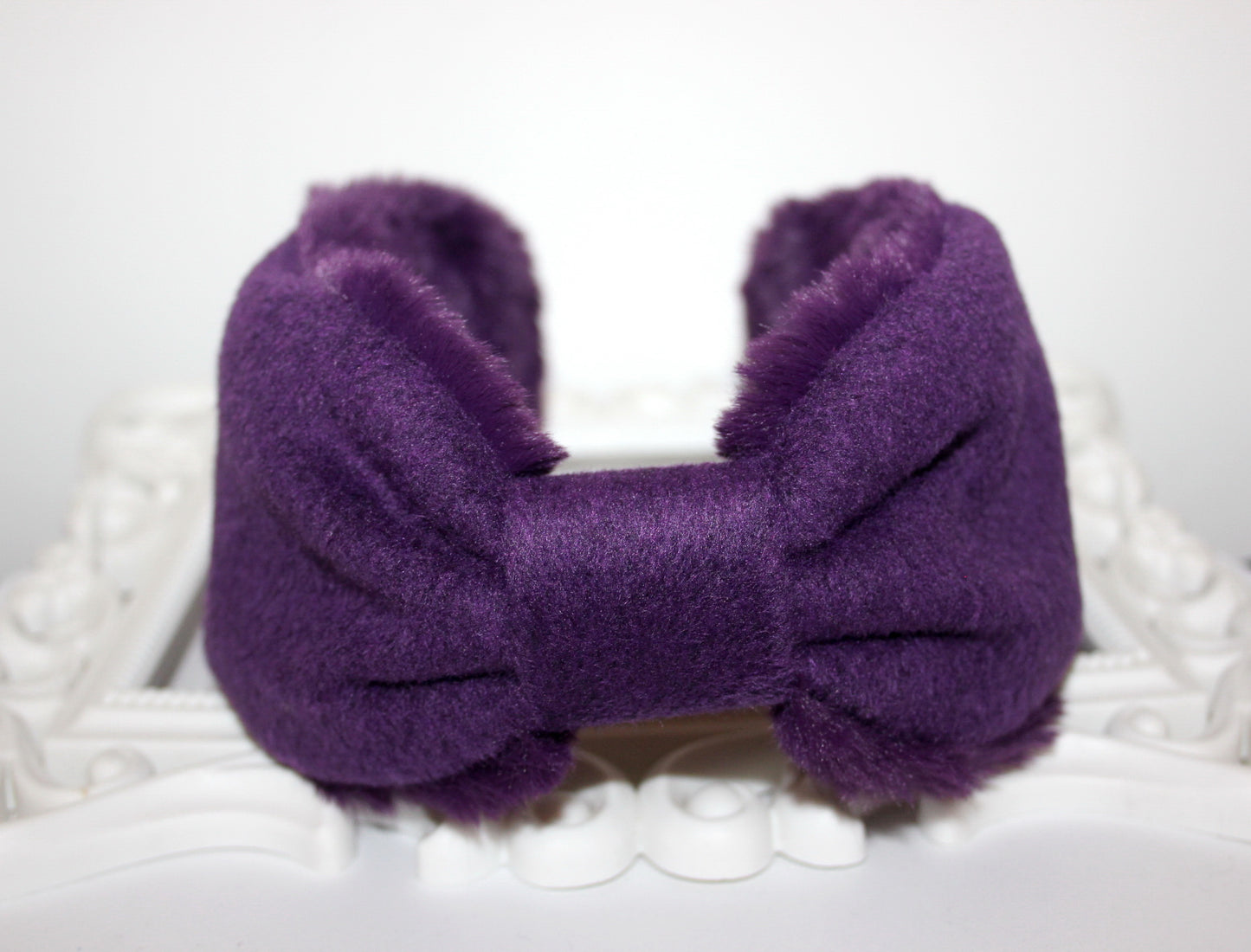 Dark Purple women earmuffs Faux fur skiing headphones Winter head accessories