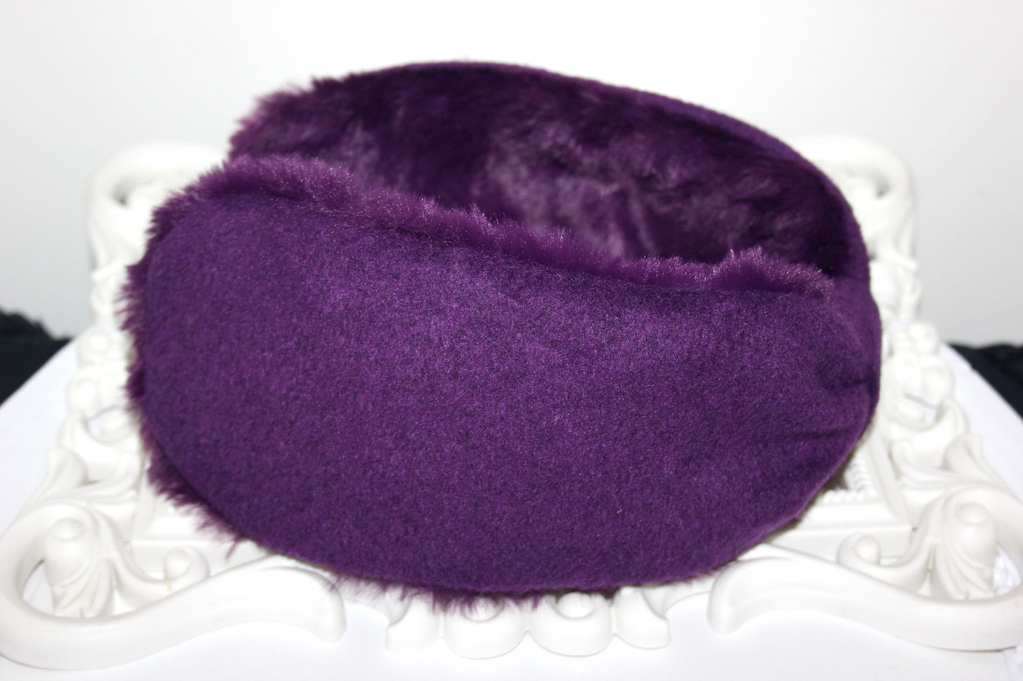 Dark Purple women earmuffs Faux fur skiing headphones Winter head accessories