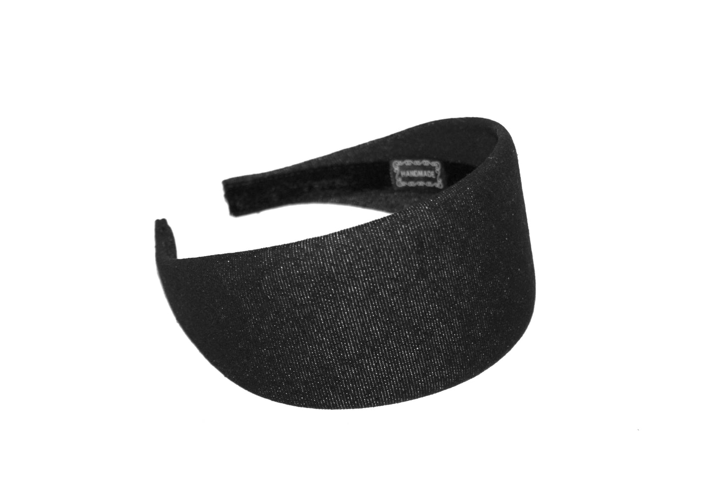 Denim cotton headband Black melange hairband, plastic free