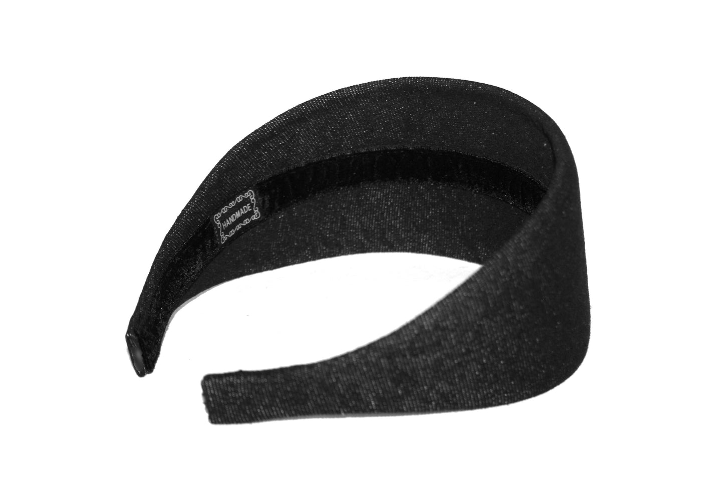 Denim cotton headband Black melange hairband, plastic free
