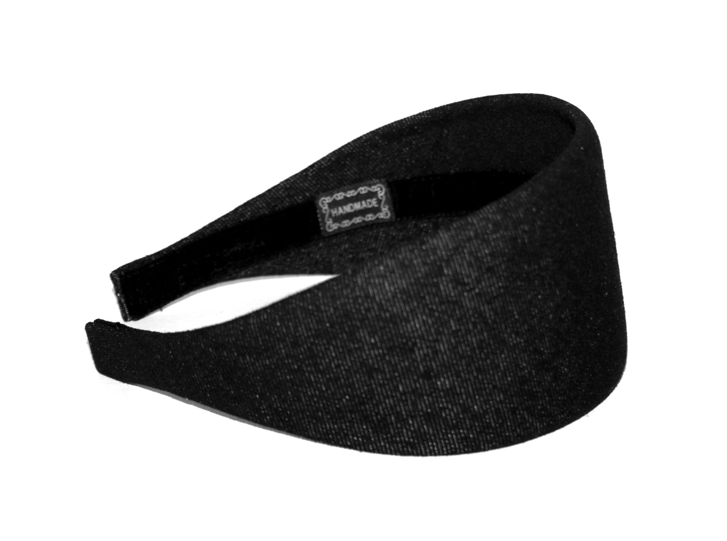 Denim cotton headband Black melange hairband, plastic free