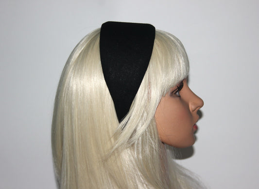 Black linen headband Women handmade hairband, adjustable, plastic free