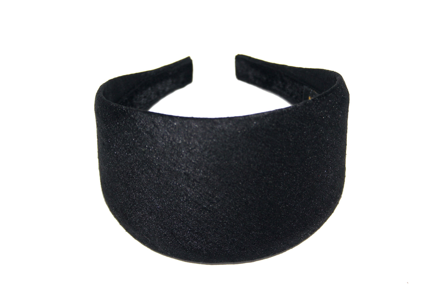 Black textured satin headband, Adjustable hairband for women, plastic free