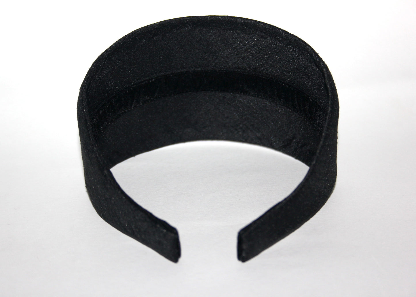 Black textured satin headband, Adjustable hairband for women, plastic free