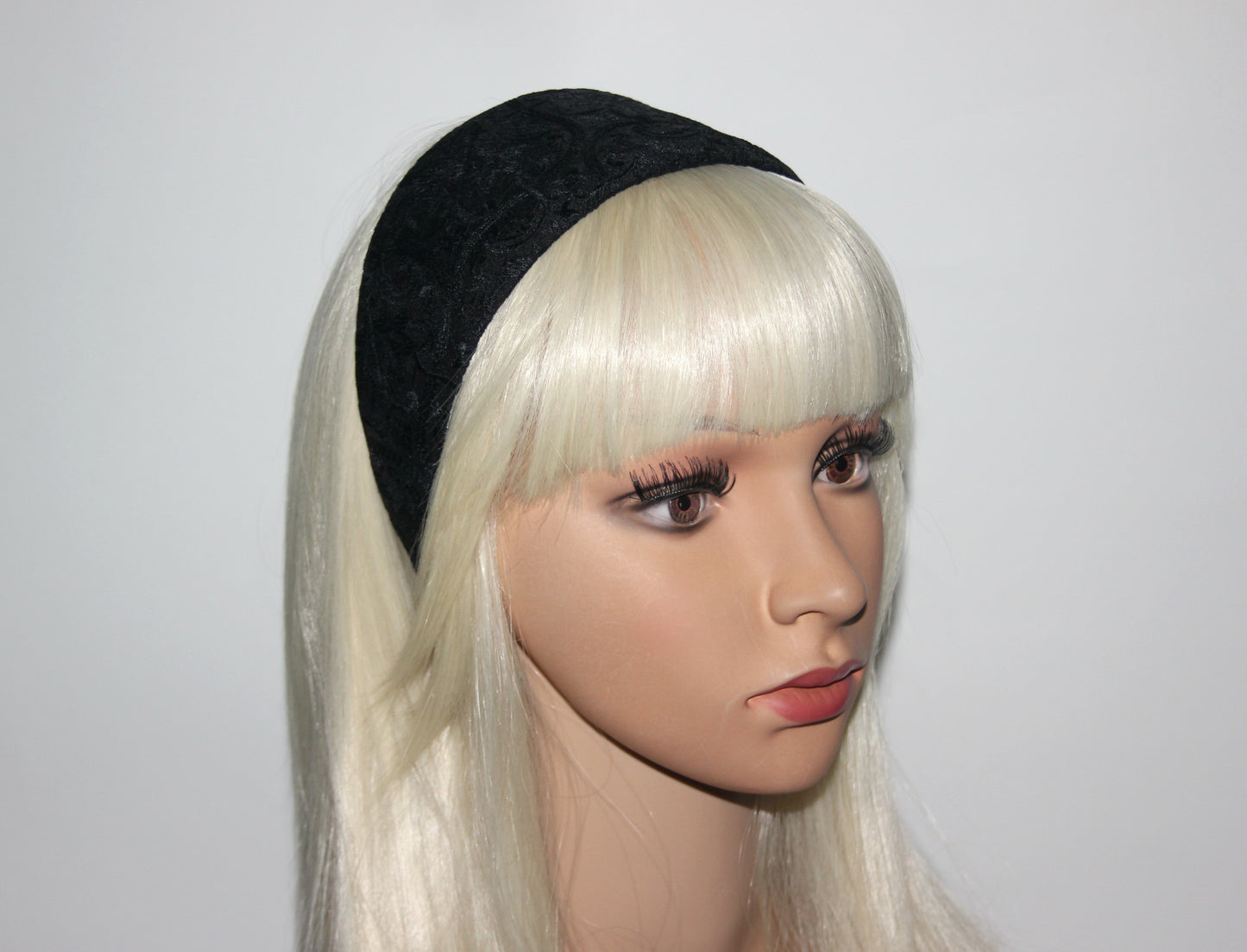 Embroidered headband Black women head scarf, plastic free