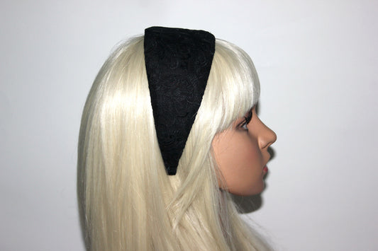 Embroidered headband Black women head scarf, plastic free