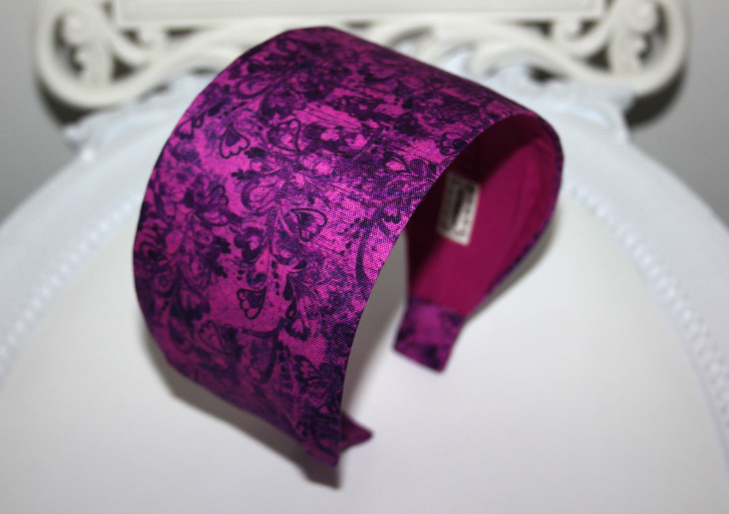 Purple extra wide abstract print hairband bandana