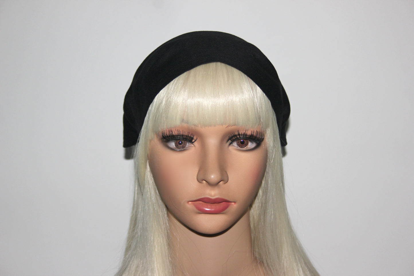 Black triangle bandana Linen alopecia headband Comfy hippie headband
