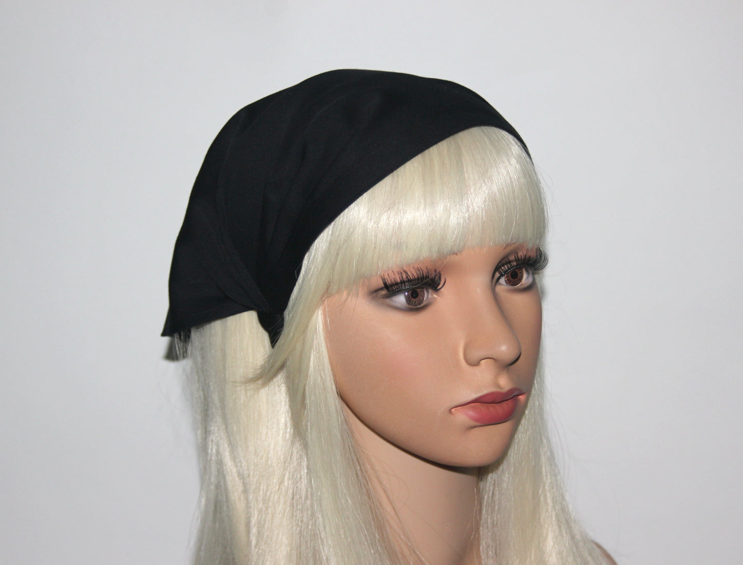 Black cotton bandana headband Triangle headcover
