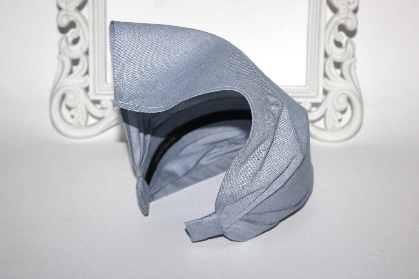 Blue cotton bandana headband Melange triangle headcover