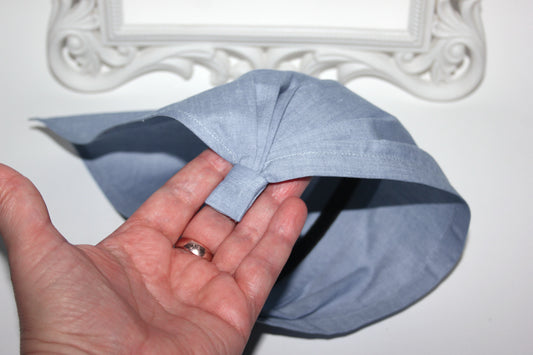 Blue cotton bandana headband Melange triangle headcover