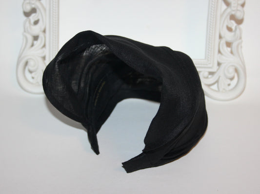 Black triangle bandana Linen alopecia headband Comfy hippie headband