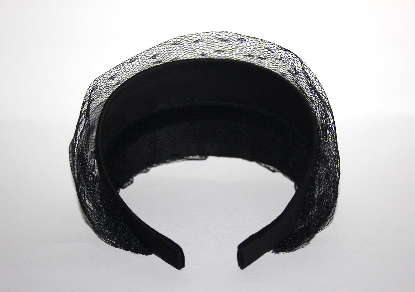 Black cotton headband with veil, Handmade hair scarf, funeral, festive, party, plastic free