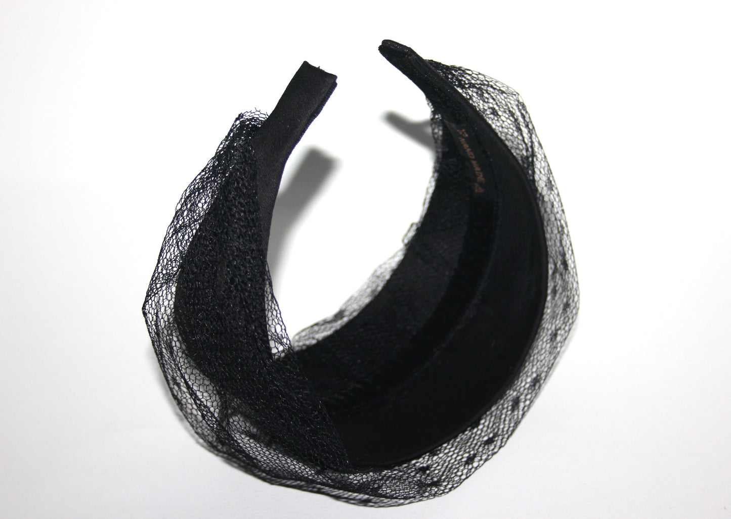 Black cotton headband with veil, Handmade hair scarf, funeral, festive, party, plastic free
