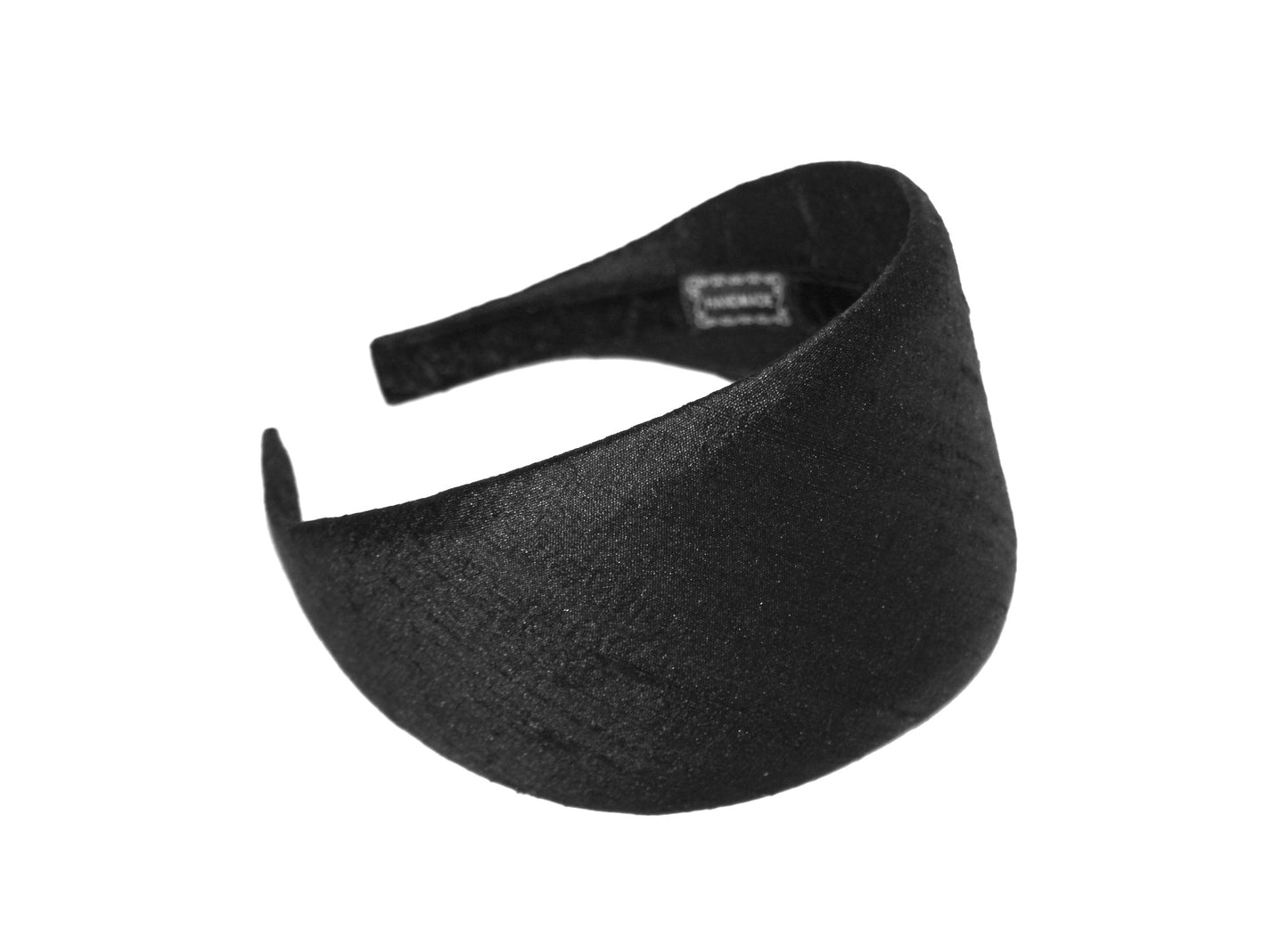 Black Raw Silk headband, Wide head cover Hair protection scarf, plastic free hairband