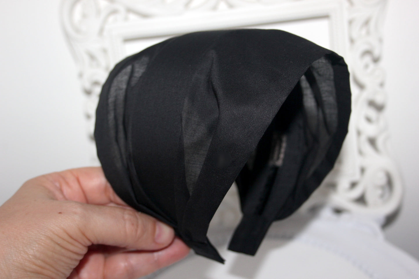 Headband Bandana for women Black batiste cotton head scarf, Running cotton head cover
