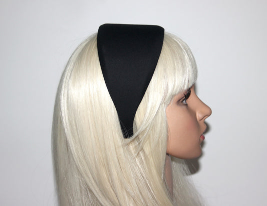 Black cotton/viscose headband, plastic free