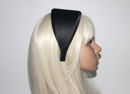 Satin headband Black hairband for women Plastic free head piece