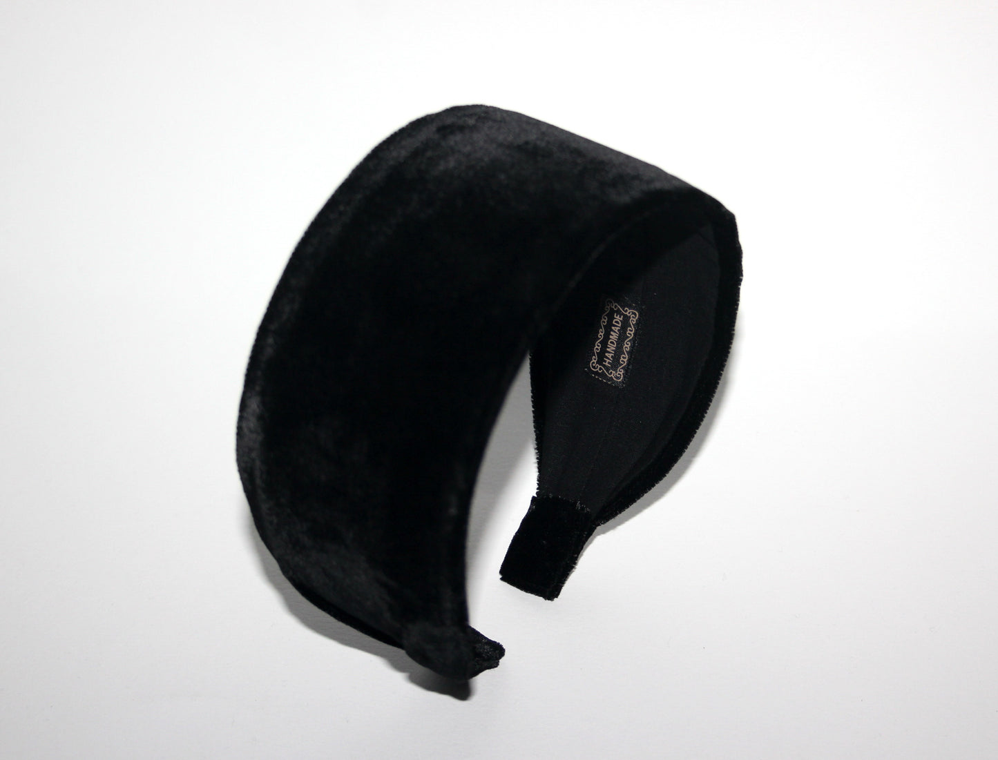 Black velvet flat headband Handmade women hairband