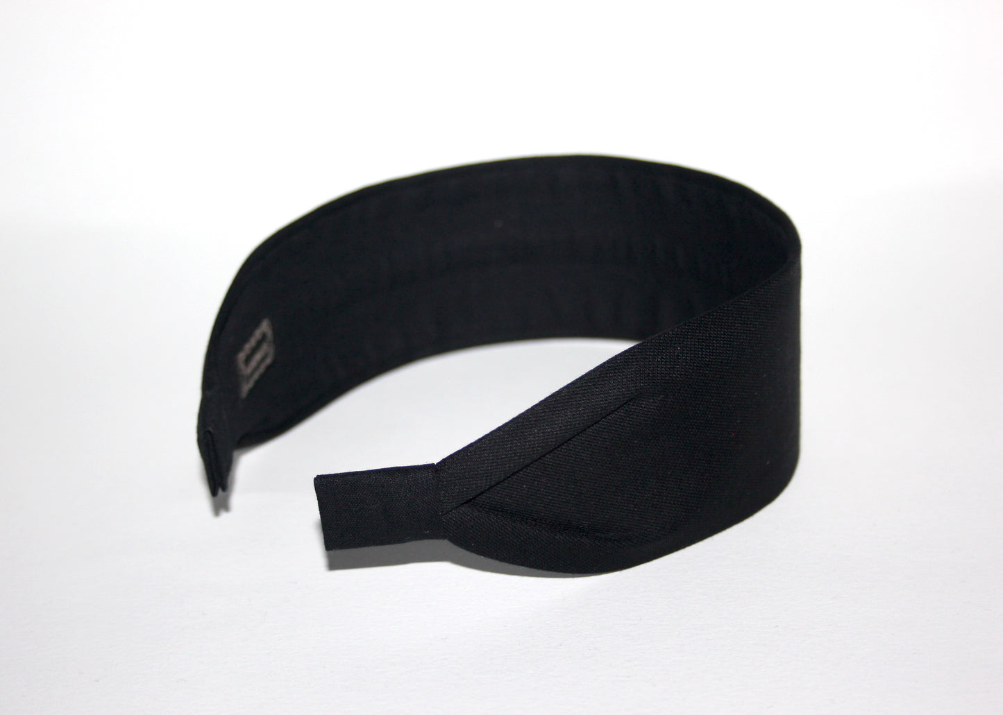 Black cotton flat headband Handmade women hairband, adjustable, plastic free