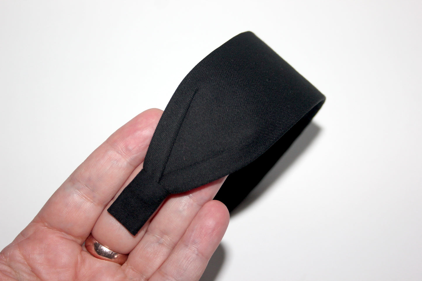 Black cotton flat headband Handmade women hairband, adjustable, plastic free