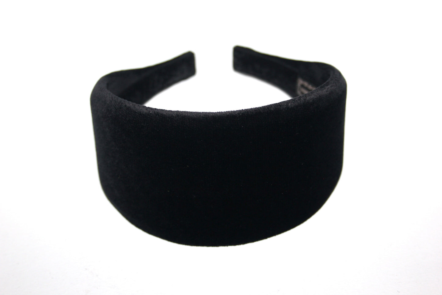 Black cotton velvet headband for women, wide hairband, plastic free