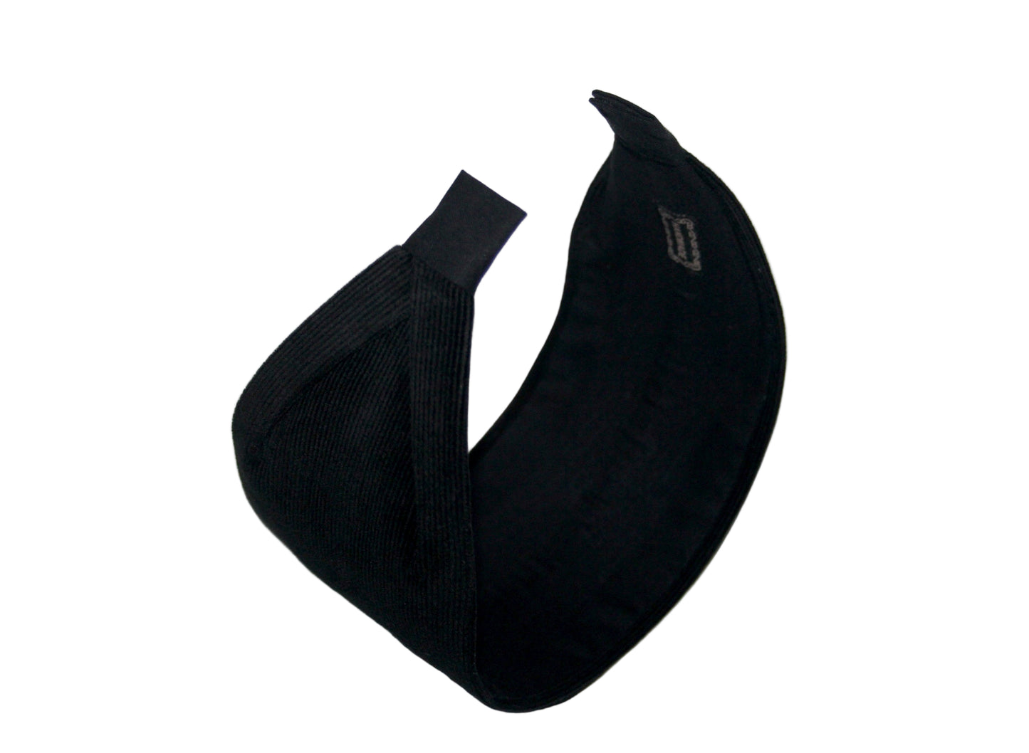 Black micro corduroy headband Flat hairband scarf