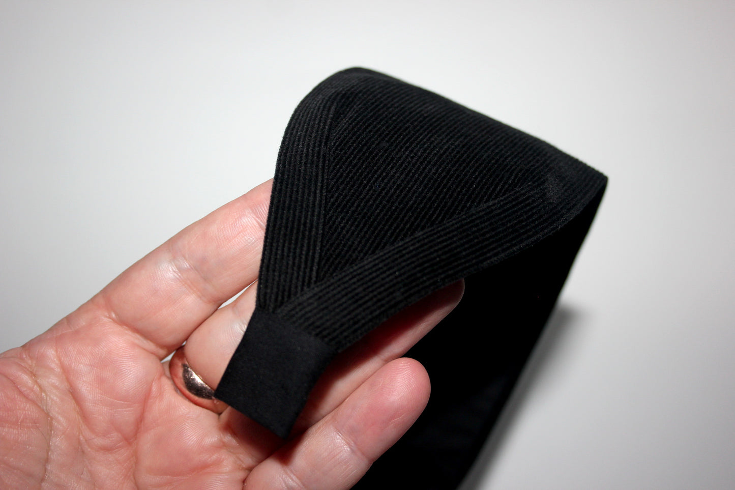 Black micro corduroy headband Flat hairband scarf