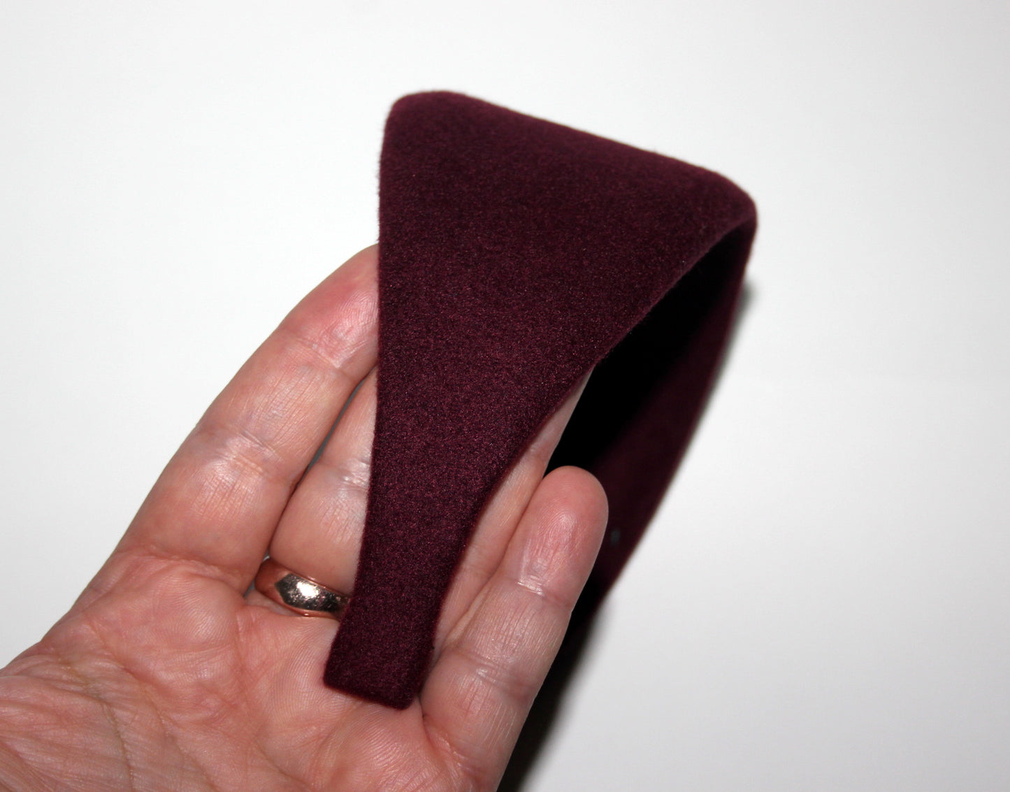 Dark Maroon felted headband Warm head scarf Handmade head corver Preppy head accessory, plastic free
